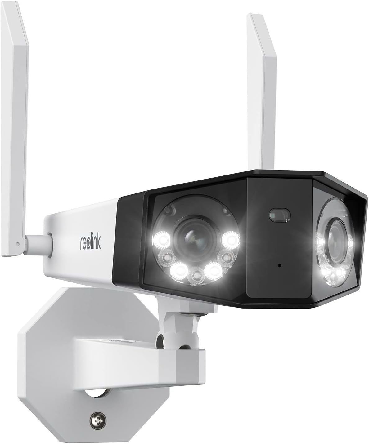 REOLINK 4K security camera with 180-degree wide angle lens and dual antennas for smart home monitoring